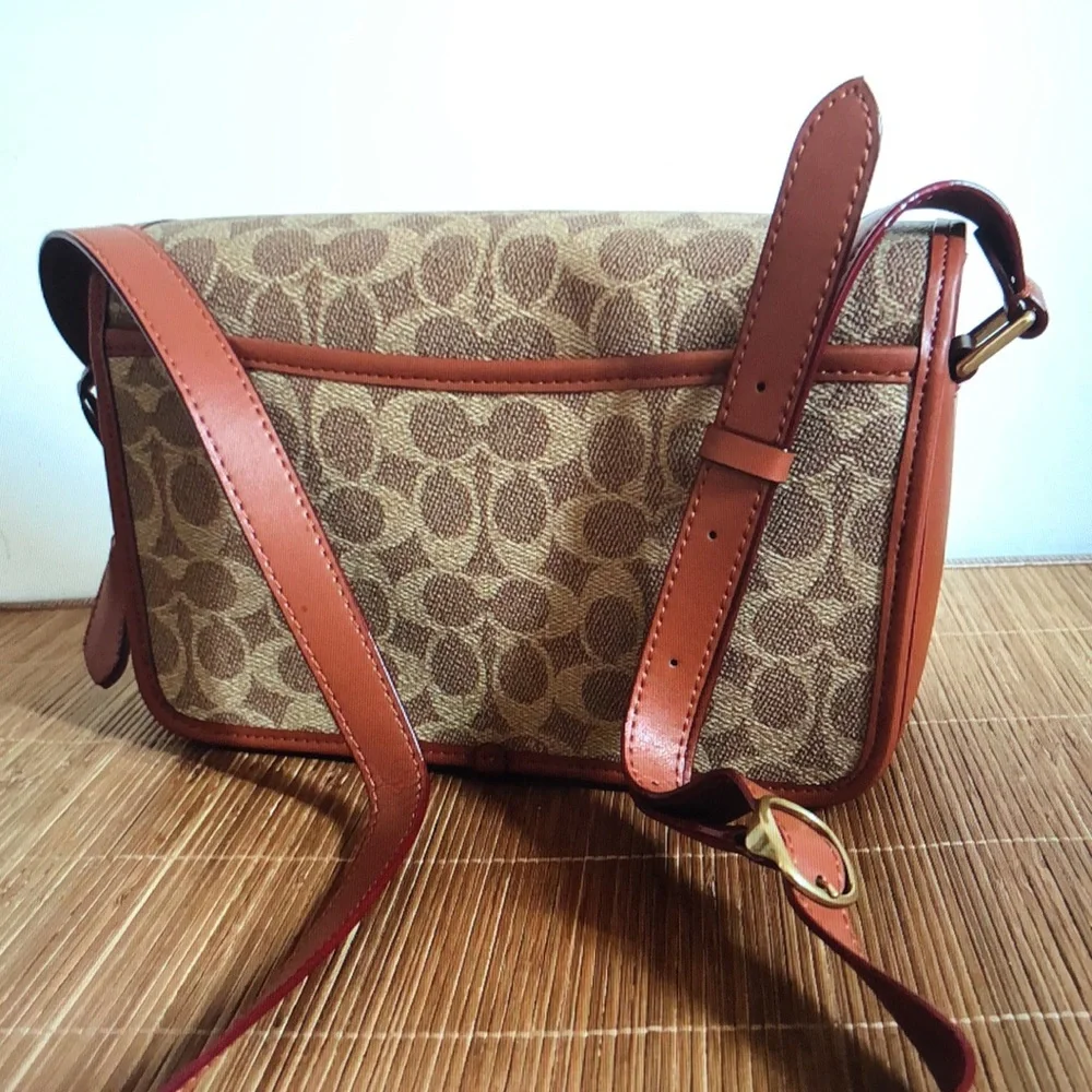 Coach Studio Shoulder Bag In Signature Canvas Brass/Tan/Rust - Picture 3 of 6